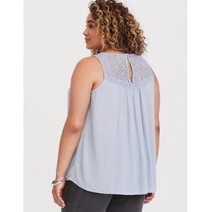 torrid Tops - Torrid Gauze Lace Yoke Swing Tank Top Size 2 (2X) torrid Tops - Torrid Gauze Lace Yoke Swing Tank Top Size 2 (2X)